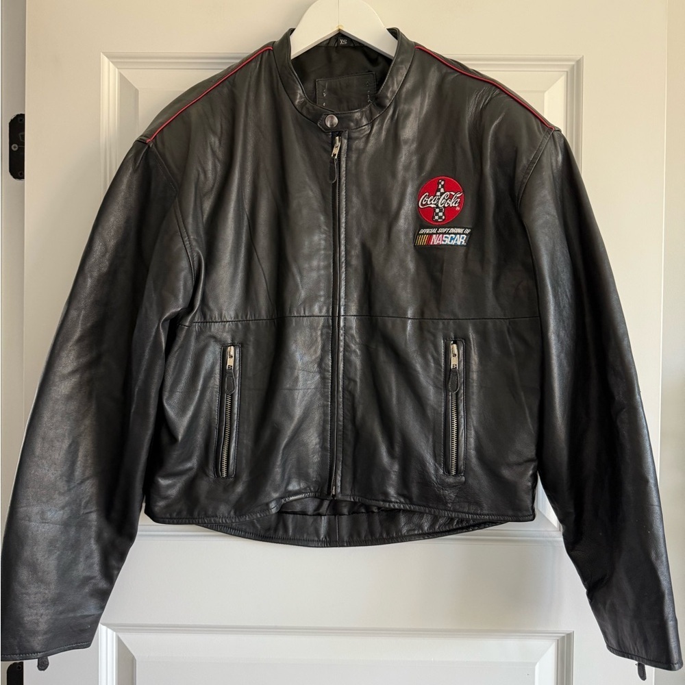 Vintage Coca-Cola NASCAR Leather Racing Jacket – Men’s XS / Women’s S
